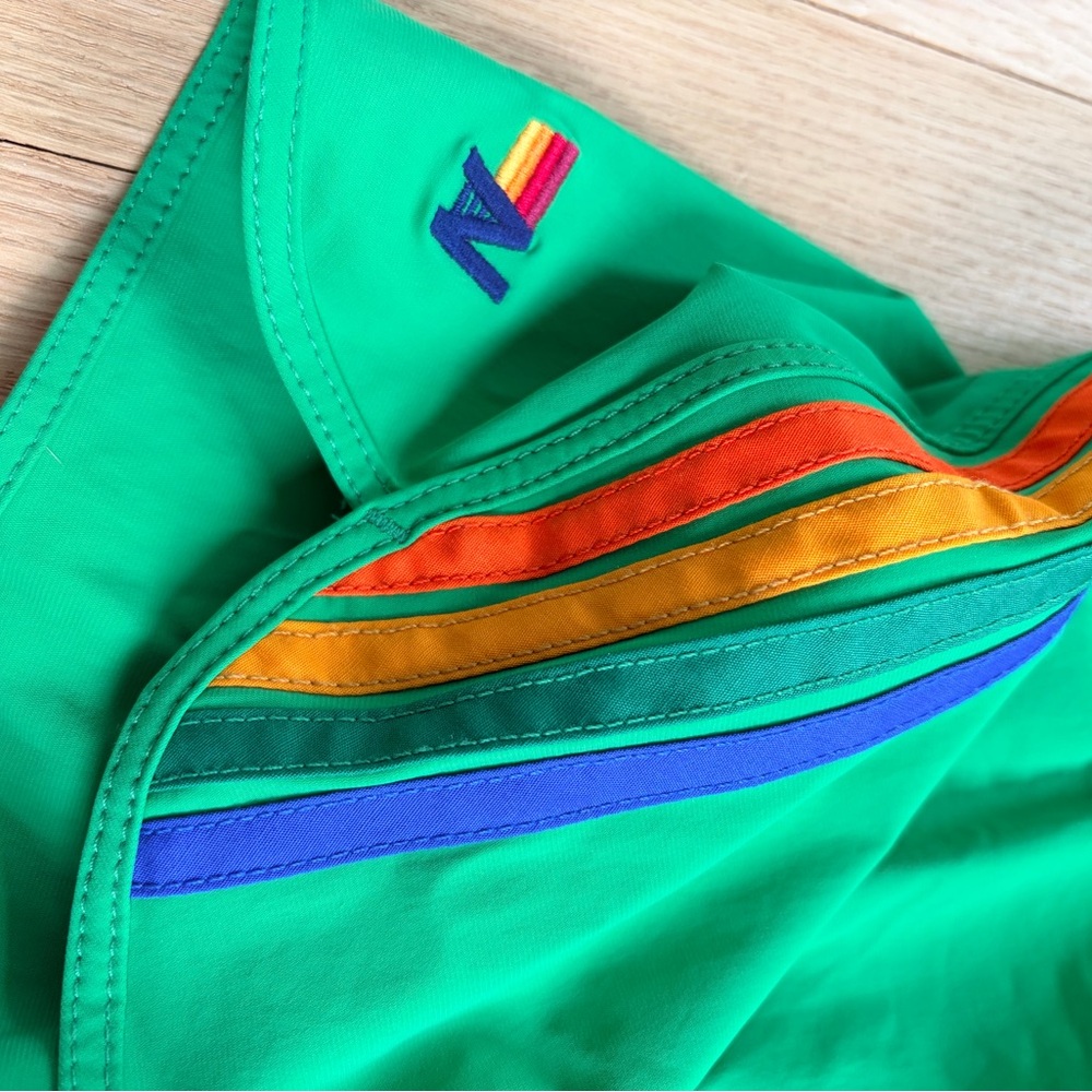 Aviator Nation Kids Rainbow Stripe Dolphin Shorts Green Retro - Picture 5 of 7